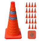 Cone Retratil Estrada Kit 19 Uni Refletivo Sinalizaçao Trafego Obra Portatil Dobravel Segurança Emergencia Balizador