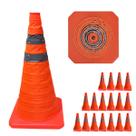 Cone Retratil Kit 17 Uni Sinalizaçao Portatil Obra Trafego Baliza Aviso Alerta Flexivel Dobravel Segurança Estrada Rua Cone Retratil Kit 17 Uni Sinalizaçao Portatil Obra Trafego Baliza Aviso Alerta Flexivel Dobravel Segurança Estrada Rua