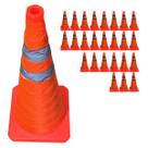 Cone Retratil Kit 25 Uni Flexivel Aviso Seguranca Obra Baliza Estrada Rodovia Sinalizaçao Alerta Dobravel Portatil Cone Retratil Kit 25 Uni Flexivel Aviso Seguranca Obra Baliza Estrada Rodovia Sinalizaçao Alerta Dobravel Portatil