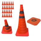 Cone Retratil Kit 26 Uni Portatil Sinalizaçao Obra Trafego Baliza Aviso Alerta Segurança Estrada Rua Dobravel Flexivel Cone Retratil Kit 26 Uni Portatil Sinalizaçao Obra Trafego Baliza Aviso Alerta Segurança Estrada Rua Dobravel Flexivel