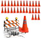 Cone Retratil Kit 29 Uni Dobravel Sinalizaçao Flexivel Obra Estacionamento Segurança Rodovia Estrada Rua Balizador