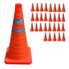 Cone Retratil Kit 29 Uni Portatil Obra Trafego Sinalizador Segurança Dobravel Estacionamento Estrada Rodovia Balizador Cone Retratil Kit 29 Uni Portatil Obra Trafego Sinalizador Segurança Dobravel Estacionamento Estrada Rodovia Balizador
