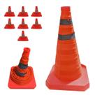 Cone Retratil Kit 7 Uni Rodovia Transito Flexivel Segurança Estrada Emergencia Dobravel Alerta Obra Sinalizaçao Rua