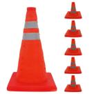 Cone Retratil Portatil Kit 5 Uni Sinalizador Dobravel Flexivel Obra Segurança Estacionamento Estrada Rodovia Balizador