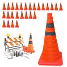 Cone Retratil Portatil Obra Kit 26 Uni Trafego Sinalizador Segurança Dobravel Estacionamento Estrada Rodovia Balizador Cone Retratil Portatil Obra Kit 26 Uni Trafego Sinalizador Segurança Dobravel Estacionamento Estrada Rodovia Balizador