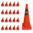 Cone Retratil Refletivo Portatil Kit 20 Uni Dobravel Sinalizaçao Estrada Trafego Obra Segurança Emergencia Balizador