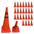 Cone Retratil Refletivo Portatil Kit 25 Uni Dobravel Sinalizaçao Estrada Trafego Obra Segurança Balizador Emergencia