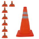 Cone Retratil Segurança Balizador Kit 7 Uni Portatil Sinalizador Viario Alerta Obra Estrada Rodovia Estacionar Flexivel