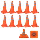 Cone Retratil Sinalizaçao Kit 10 Uni Portatil Dobravel Flexivel Seguranca Obra Baliza Estrada Trafego Rodovia