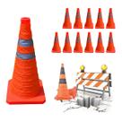 Cone Retratil Sinalizaçao Kit 11 Uni Portatil Obra Trafego Baliza Flexivel Dobravel Segurança Estrada Rua Aviso Alerta Cone Retratil Sinalizaçao Kit 11 Uni Portatil Obra Trafego Baliza Flexivel Dobravel Segurança Estrada Rua Aviso Alerta