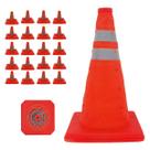 Cone Retratil Sinalizaçao Kit 20 Uni Portatil Transito Trafego Obra Segurança Dobravel Emergencia Flexivel Estrada Cone Retratil Sinalizaçao Kit 20 Uni Portatil Transito Trafego Obra Segurança Dobravel Emergencia Flexivel Estrada