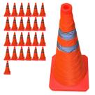 Cone Retratil Sinalizaçao Kit 25 Uni Portatil Obra Trafego Baliza Aviso Alerta Segurança Estrada Rua Dobravel Flexivel Cone Retratil Sinalizaçao Kit 25 Uni Portatil Obra Trafego Baliza Aviso Alerta Segurança Estrada Rua Dobravel Flexivel