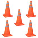 Cone Retratil Sinalizaçao Kit 5 Uni Portatil Dobravel Flexivel Seguranca Obra Baliza Estrada Trafego Rodovia