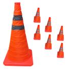 Cone Retratil Sinalizaçao Kit 6 Uni Flexivel Dobravel Portatil Alerta Aviso Seguranca Obra Baliza Estrada Rodovia Cone Retratil Sinalizaçao Kit 6 Uni Flexivel Dobravel Portatil Alerta Aviso Seguranca Obra Baliza Estrada Rodovia