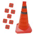 Cone Retratil Sinalizaçao Portatil Kit 7 Uni Dobravel Flexivel Seguranca Obra Baliza Estrada Trafego Rodovia Rua