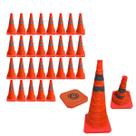 Cone Retratil Sinalizador Kit 29 Uni Obra Portatil Flexivel Baliza Rodovia Dobravel Estrada Segurança Alerta Viario Cone Retratil Sinalizador Kit 29 Uni Obra Portatil Flexivel Baliza Rodovia Dobravel Estrada Segurança Alerta Viario