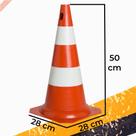 Cone Rigido 50cm Laranja/branco area de risco isolar seguranca