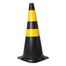 Cone rigido preto e amarelo 75cm 58546 Kteli Cone rigido preto e amarelo 75cm 58546 Kteli