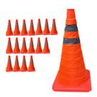 Cone Rodovia Retratil Kit 17 Uni Flexivel Segurança Transito Estrada Rua Emergencia Dobravel Alerta Obra Sinalizaçao