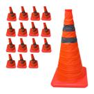 Cone Segurança Retratil Dobravel Kit 15 Uni Flexivel Alerta Obra Rodovia Estrada Sinalizaçao Emergencia Estacionamento