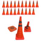 Cone Segurança Retratil Kit 19 Uni Rodovia Sinalizaçao Alerta Obra Estrada Rua Dobravel Flexivel Baliza Estacionamento Cone Segurança Retratil Kit 19 Uni Rodovia Sinalizaçao Alerta Obra Estrada Rua Dobravel Flexivel Baliza Estacionamento