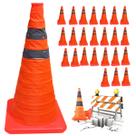 Cone Segurança Retratil Kit 24 Uni Flexivel Alerta Obra Dobravel Rodovia Estrada Sinalizaçao Emergencia Estacionamento