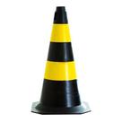 Cone Sinalização Amarelo E Preto 50cm Plastcor