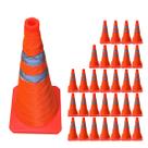 Cone Sinalizador Retratil Kit 30 Uni Portatil Dobravel Flexivel Segurança Estrada Trafego Rodovia Obra Estacionamento Cone Sinalizador Retratil Kit 30 Uni Portatil Dobravel Flexivel Segurança Estrada Trafego Rodovia Obra Estacionamento