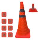 Cone Sinalizador Transito Kit 7 Portatil Retratil Aviso Acidente Estrada Flexivel Rodovia Rua Estacionamento Segurança
