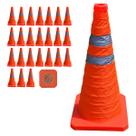 Cone Transito Portatil Kit 24 Uni Sinalizaçao Estrada Trafego Obra Rodovia Refletivo Rua Emergencia Segurança