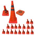 Cone Transito Retratil Kit 17 Uni Viario Obra Segurança Estrada Rodovia Sinalizador Baliza Dobravel Portatil Flexivel Cone Transito Retratil Kit 17 Uni Viario Obra Segurança Estrada Rodovia Sinalizador Baliza Dobravel Portatil Flexivel