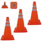 Cone Transito Retratil Kit 3 Uni Portatil Sinalizador Rodovia Dobravel Flexivel Obra Estrada Balizador Aviso Atençao Cone Transito Retratil Kit 3 Uni Portatil Sinalizador Rodovia Dobravel Flexivel Obra Estrada Balizador Aviso Atençao