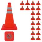 Cone Transito Retratil Sinalizaçao Kit 20 Uni Portatil Dobravel Flexivel Obra Balizador Segurança Estrada Rodovia