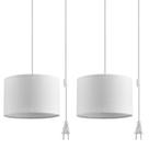 Conecte a luz pendente IHENGYANLT com cabo de 4,5 m, tecido branco