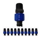 Conector Adaptador roscado 1/2x16mm 10 unidades irrigação Conector Adaptador roscado 1/2x16mm 10 unidades irrigação