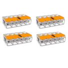 Conector Automático Pentapolar 221-415 Transparente 4 Peças Wago Conector Automático Pentapolar 221-415 Transparente 4 Peças Wago