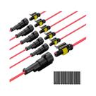 Conector Automotivo À Prova d'Água De 1 Pino 16 AWG Com Fio Único E Tubo Termoencolhível
