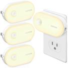Conector AUVON de luz noturna com sensor de movimento, 120 lúmens, pacote com 4