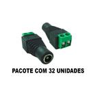 Conector Borne P4 Femea CFTV - Lote 32 Unidades