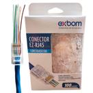 Conector Cabo De Rede Cat5/cat5e Rj-45 Vazado Com 100 Unid.