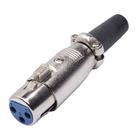 Conector Cannon de Microfone Fêmea com Prensa