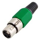 Conector Cannon de Microfone Femea Profissional Verde Conector Cannon de Microfone Femea Profissional Verde