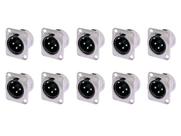 Conector Cannon XLR Painel Macho NC3MD Kit 10 Unid Original