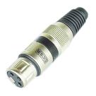 Conector Canon Femea CSR Q-33BK Niquel Preto PE Borracha Conector Canon Femea CSR Q-33BK Niquel Preto PE Borracha
