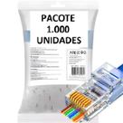 Conector Cristal cabo de rede 1000UN RJ45 Vazado Cat5e/6e