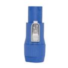 Conector custom sound powercon profissional linha in c/ reforco interno azul cs104