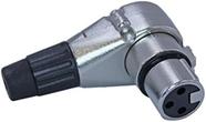 Conector de ângulo reto XLR de 3 pinos ajustável de 90 graus - (fêmea) Prata