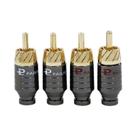 Conector De Áudio RCA Banhado a Ouro 4 Peças - Adaptador De Áudio De Luxo Para Saída E Entrada De Conector De Áudio RCA Banhado a Ouro 4 Peças - Adaptador De Áudio De Luxo Para Saída E Entrada De