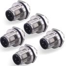 Conector de aviação Lonlonty M12, suporte de painel macho de 4 pinos x5