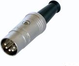 Conector de cabo macho DIN - 5 polos - Contatos banhados a prata Conector de cabo macho DIN - 5 polos - Contatos banhados a prata